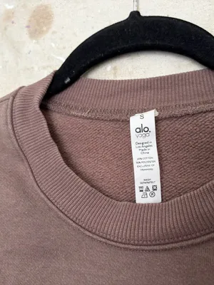 ALO Yoga Devotion Crewneck in Hot Cocoa thumbnail 3