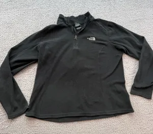 The North Face Womens Black TKA 100 Polartec Quarter Zip Fleece Pullover Size M thumbnail 1