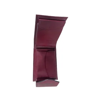Buxton Burgundy Leather Credit Card Wallet Top Grain Cowhide Snap Closure thumbnail 5
