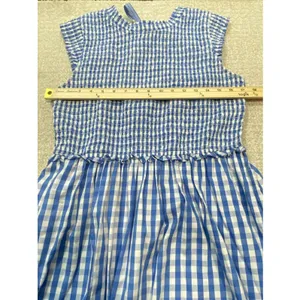 Crown & Ivy Blue Gingham Smocked Midi Dress Sleeveless Womens Size 8 Excellent thumbnail 10