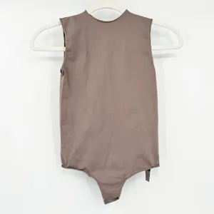 Skims Womens Minimalist‎ Essential Crewneck Sleeveless Bodysuit XXS / XS Taupe thumbnail 3