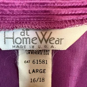 Homewear USA PJ Lounge Jumpsuit Women Large Purple Vintage 70s80s Wide Leg Satin thumbnail 3