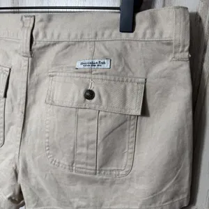 Abercrombie &‎ Fitch Vtg Y2K Khaki Cream Button Mini Micro Short Womens Size 8 thumbnail 4