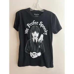 Wednesday Addams Family Shirt Women Small We Prefer Spooky Halloween Graphic Tee thumbnail 3