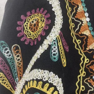 Gallagher Vintage 90s Embroidered Folk Art Cotton Flax Vest M Whimsigoth thumbnail 8