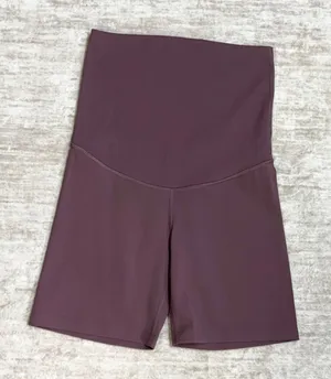 Baydi Women’s Maternity XS Plum Biker Shorts Stretch Belly Band Casual Basic thumbnail 1
