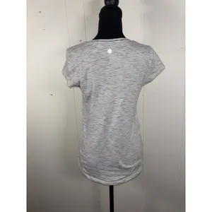 Lululemon Another Mile Short Sleeve T-Shirt Relaxed Fit Space Dye Gray Sz 4 Soft thumbnail 4