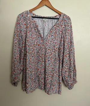 Loft outlet floral blouse (L) thumbnail 1