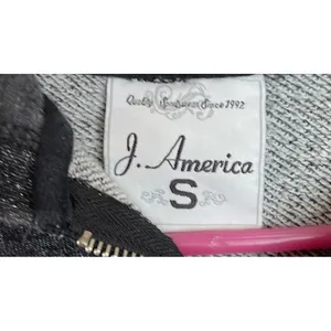 J. America Women S Charcoal Grey PBR Full Zip Hoodie Professional Bull Riders‎ thumbnail 4