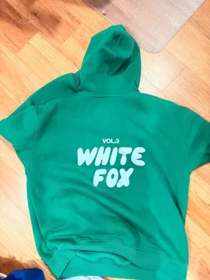 Green white fox hoodie thumbnail 2