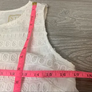Sail to sable white fringe eyelet tank top sz XS‎ thumbnail 4