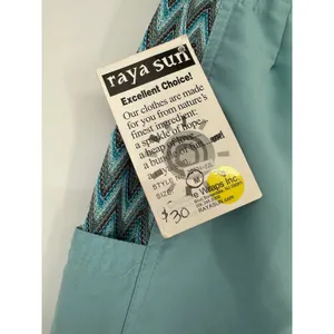 Raya Sun Board Shorts Women M Blue Zig Zag Trim Beach Surf Swimwear‎ Vacation thumbnail 5