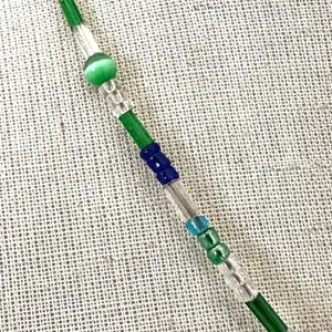 Green and blue beaded necklace thumbnail 6