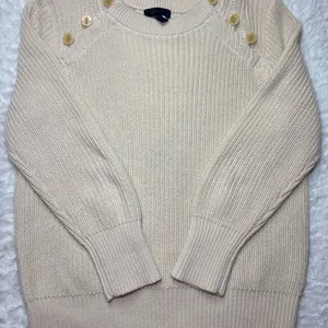 J. Crew Cream Button-Accent Sweater thumbnail 1