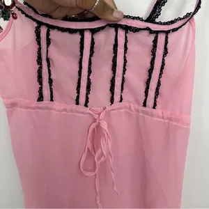 Vintage Y2K Pink Baby Doll Slip Gown Size Small Early 2000s thumbnail 6