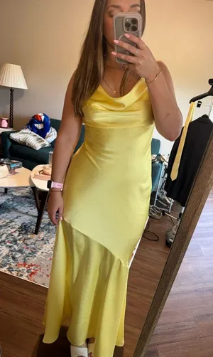 Hello Molly Brilliant Belle Satin Maxi Dress in yellow thumbnail 7