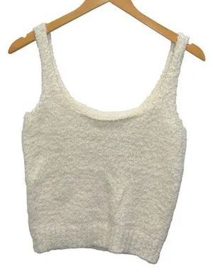 Skims Womens Cozy Soft‎ Knit Scoop Neck Tank Top Off White Size Large/XL thumbnail 1