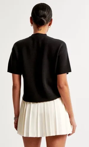 Abercrombie Pleated Wrap Mini Skort Cream thumbnail 2