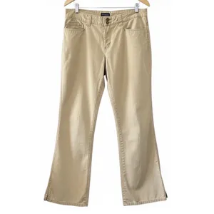 VTG Y2K Abercrombie‎ Women's 10R 25 Issue Wide Leg Flare Pants Khaki Minimalist thumbnail 10