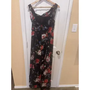 LULUS Teagan Floral Print Off the Shoulder Velvet Dress SIZE L thumbnail 4