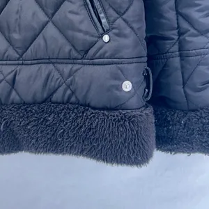 Lauren‎ Ralph Lauren Quilted Puffer Jacket Large Aviator Rebel Faux Fur thumbnail 6