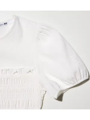 Uniqlo Cecilie Bahnsen Shirring Volume Sleeve T-Shirt NWT White Small thumbnail 5