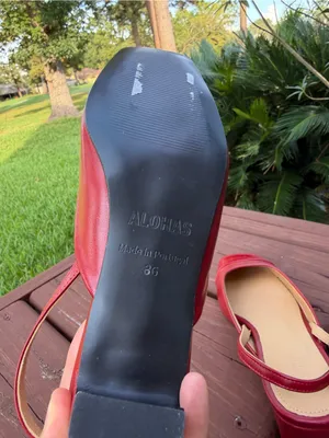 ALOHAS Lindy Bliss Red Leather Slingback Pumps Size 6 $170 thumbnail 7
