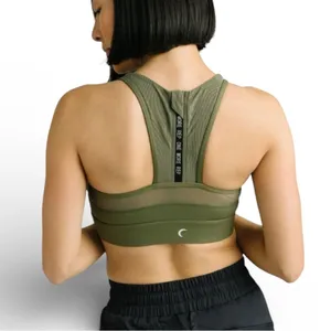 Zyia Olive Green All Star High Neck Sports Bra thumbnail 6