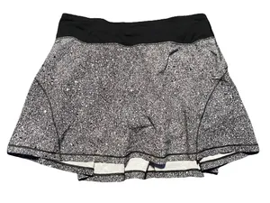 Lululemon Circuit Breaker Skirt II Tall 15" Skirt Size 4 Black White Splatter thumbnail 2