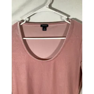 J CREW Stretch Pink Velvet‎ Bodysuit Womens Small Balletcore Preppy thumbnail 2