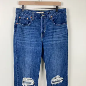 Levi's Low Pro Straight Leg Jeans Women's Size 30 Denim Relaxed Fit Blue thumbnail 3