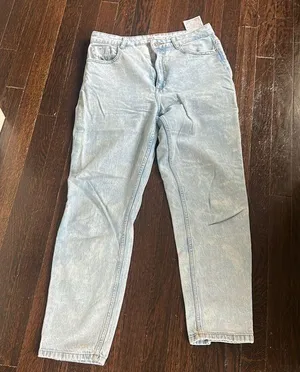 Zara size 6 denim light blue cute high rise straight leg 28 thumbnail 3
