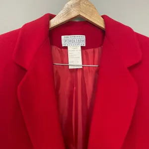 Vintage Saks Fifth Avenue Wool Blazer Nylon Cashmere Red Folio‎ Collection Women thumbnail 13