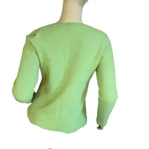 Ann Taylor Green Pure Cashmere Knit Pull Over V-Neck Sweater (L) thumbnail 4
