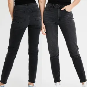 AMERICAN EAGLE AE Mom Jean Black Wash High Waisted High Rise Cropped Crop Ankle thumbnail 3