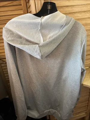 SHEIN Light Gray Zip Hoodie with Hood Medium thumbnail 6