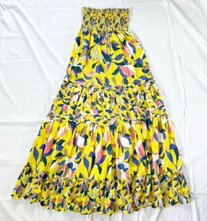 MAAJI Strapless Long Smocked Tiered Maxi Dress Floral Hamilton Bay Print Size M thumbnail 15
