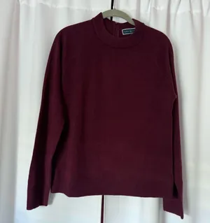 Karen Scott NWOT Dark Red Burgundy Crewneck Long Sleeve Sweater Size Medium thumbnail 1