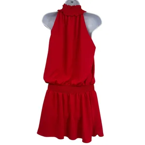 Amanda Uprichard Halter Mini Dress Sz M Quiet Luxury Paris Smocked Drop Waist thumbnail 7