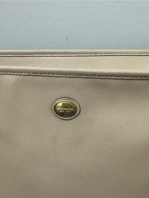 Coach Peyton Leather Zip Top Tote F27349 Brass/Sand bag thumbnail 4