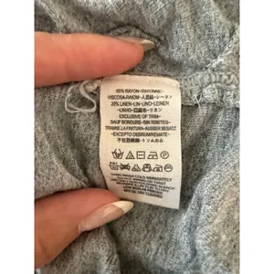 We The Free Grey Just a Henley V-Neck Linen Blend Oversized Boho Top Small thumbnail 8