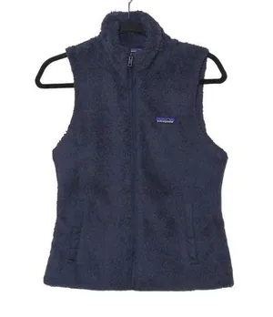 Patagonia Womens Los Gatos Fleece Vest Blue Full Zip Pockets Mock Neck S thumbnail 1