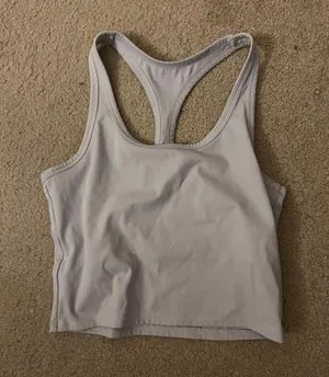 White Racer back Workout Tank thumbnail 2