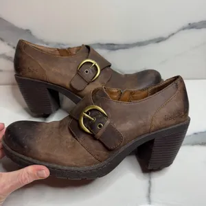 BOC Women's Brown Leather Catori Booties Sz 10 Comfort Side Zip Buckle Witchcore thumbnail 7