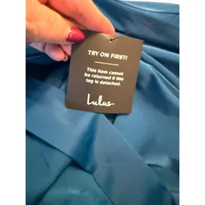 NWT Lulus Blue Wrap Cocktail Dress - Size M thumbnail 16