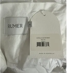 NWT Rumer Estelle Sleeveless Strappy Halter Maxi Dress Front Cutout L White thumbnail 9