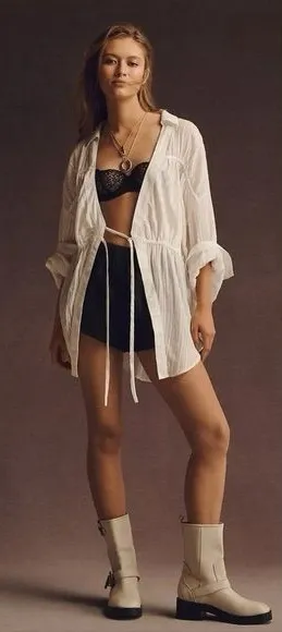Anthropologie Micro Mini Classic Black Linen Blend Shortie Shorts Size L NWT thumbnail 1
