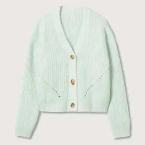 Mango MNG Ribbed Knit Aqua Green Cardigan Sweater NWT Plus‎ 3XL thumbnail 1