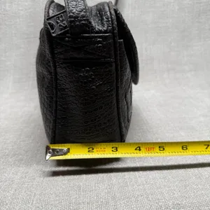 Vintage Black Faux Reptile Leather Crossbody Bag Small Western Boho‎ Y2K thumbnail 9