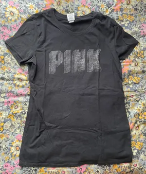 vs pink bedazzled tshirt thumbnail 1